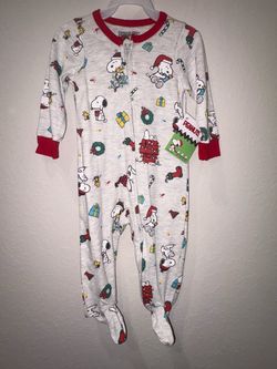 New Peanuts Snoopy Christmas 3-6 Months Baby Zip Up Onesie