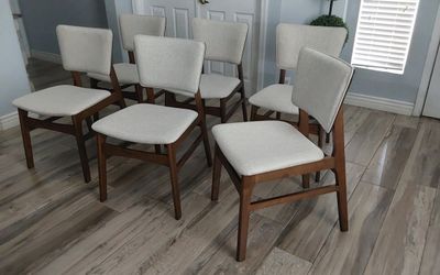 Six beautiful mid-century/modern dining chairs