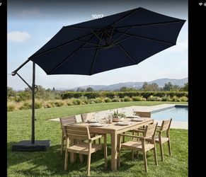 10 Foot Patio Offset Umbrella With A Base