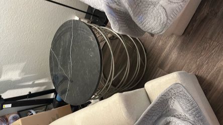 2 granite side tables