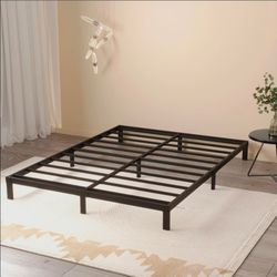 Maenizi 8 Inch Cal King Bed Frame, Black Metal Platform