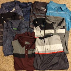 10 Large golf shirts 