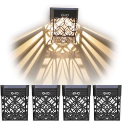  Solar Deck Lights, Solar Fence Lights Outdoor Waterproof LED Garden Decorative Lighting for Post，Patio, Front Door, Step, Stair, Landscape and Yard, 
