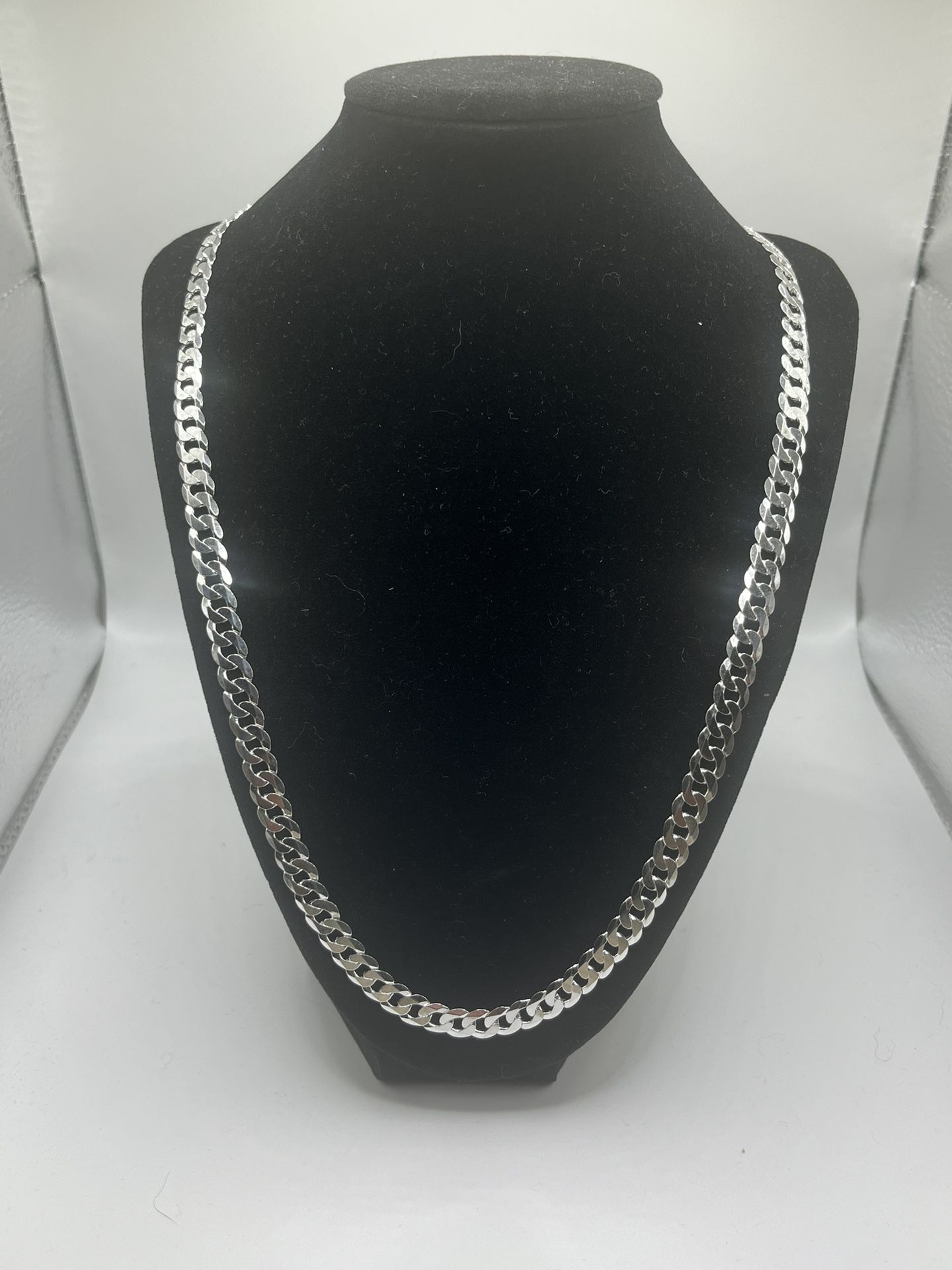 Solid 925 Italian Silver 7.8mm 22” Curb Chain