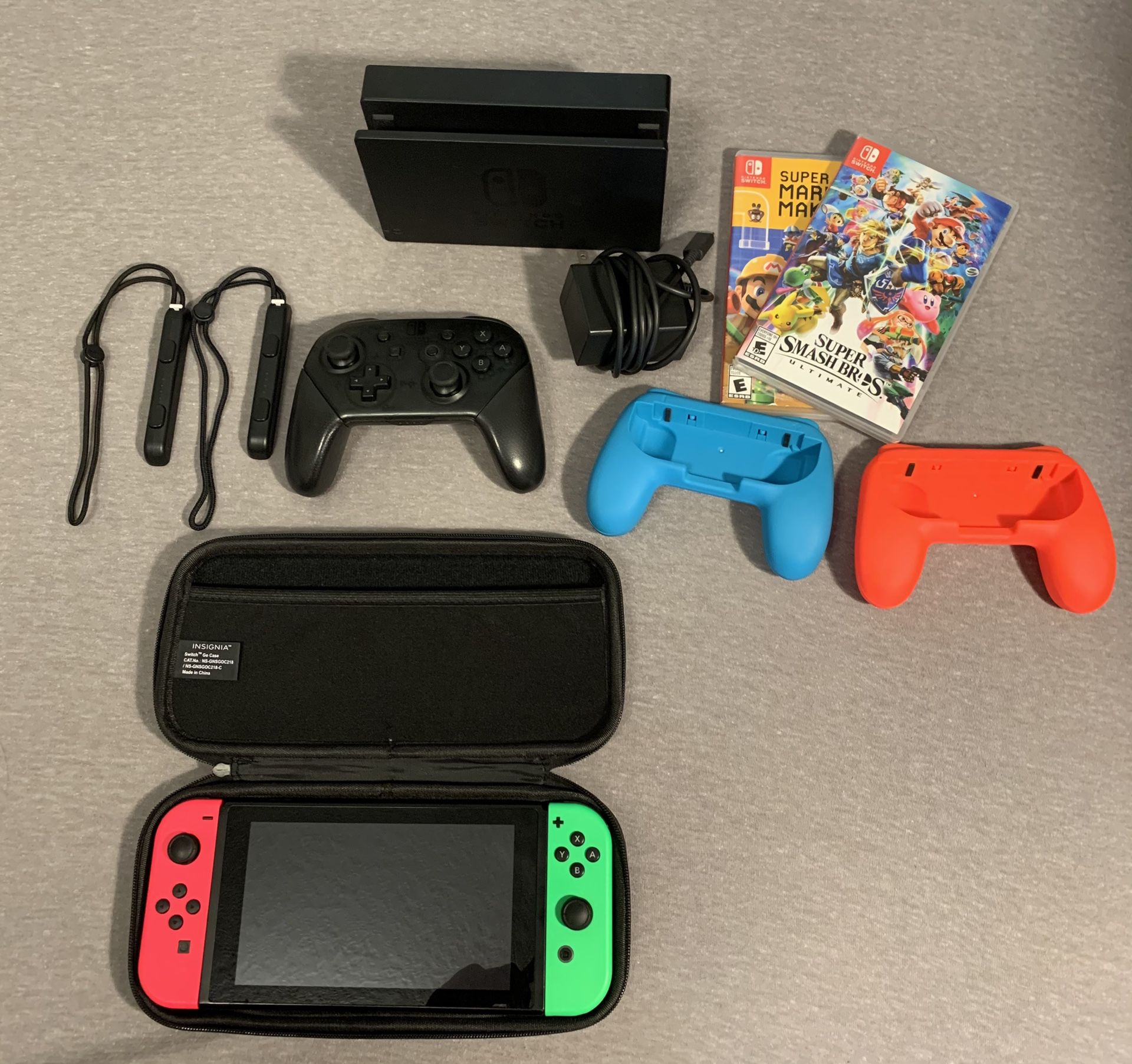 Nintendo Switch with Accessories and Memory Card