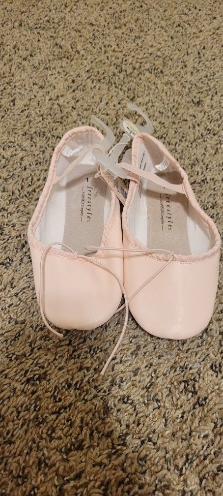 Girls Pink Ballet Shoes Size 1y