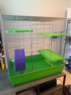 Small animal cage with wheel