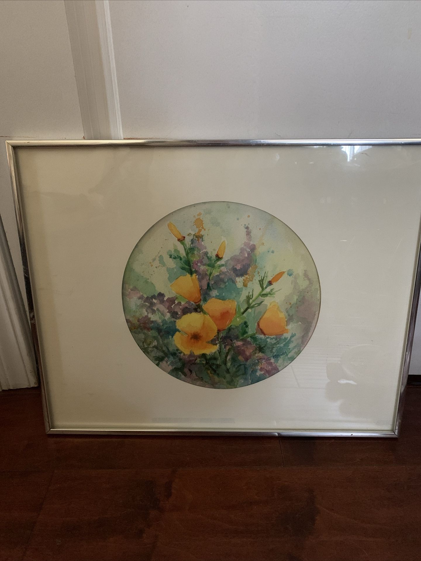 Vintage Maxine Remont Macway Original Watercolor Painting “ Flowers ” Framed