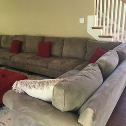 Tan microfiber couch