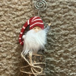 Christmas Decoration Gnome Wood Hand Made Cute 