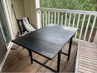 Black Wood Drop-Leaf Dining Table