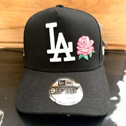New Era LA Dodgers 9FORTY Black Rose Hat (Adjustable)