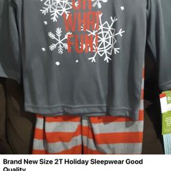 Brand New Size 2T Holiday Sleepwear.