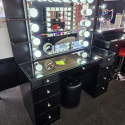 Brand New Vanity 9 Drawers XL Mirror Bluetooth Speaker & 2 Small Shelves $949