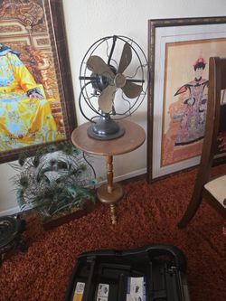 Antique Old Fan. Price Includes The Stand.