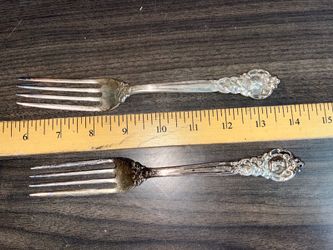 2 Vintage Sterling Silver Large Forks By Shreve & Co
