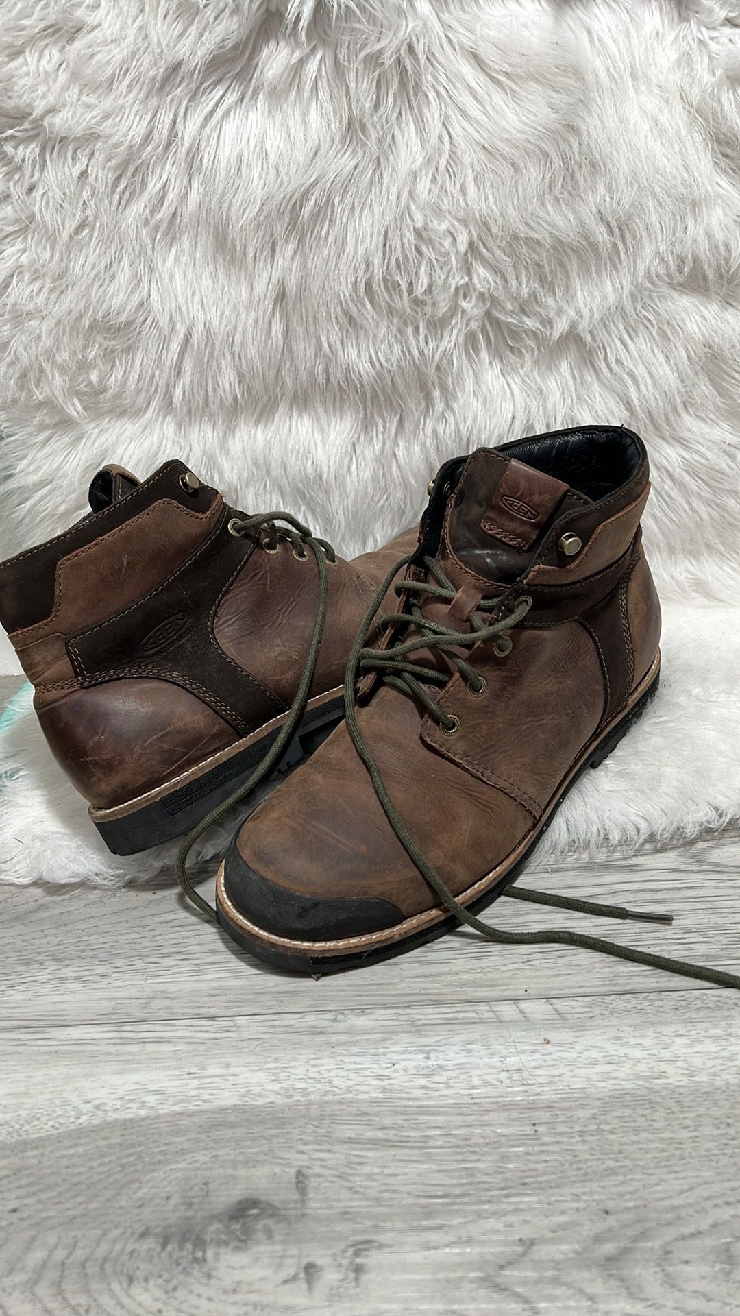 Keen Brown Leather Lace Up Hiking Boots size 11 