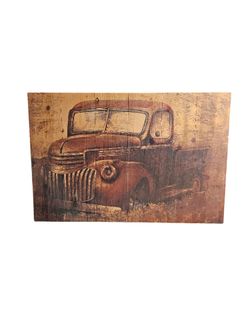 Home Deco Group Print Wood Vintage Truck Rustic 30 X 20
