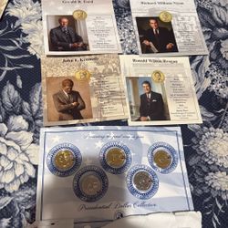 4-Uncirculated, Gold &Silver plated Presidential Coins