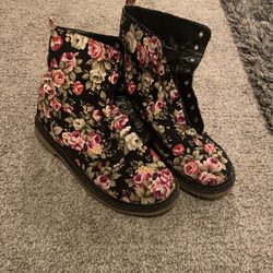 Floral Combat Boots