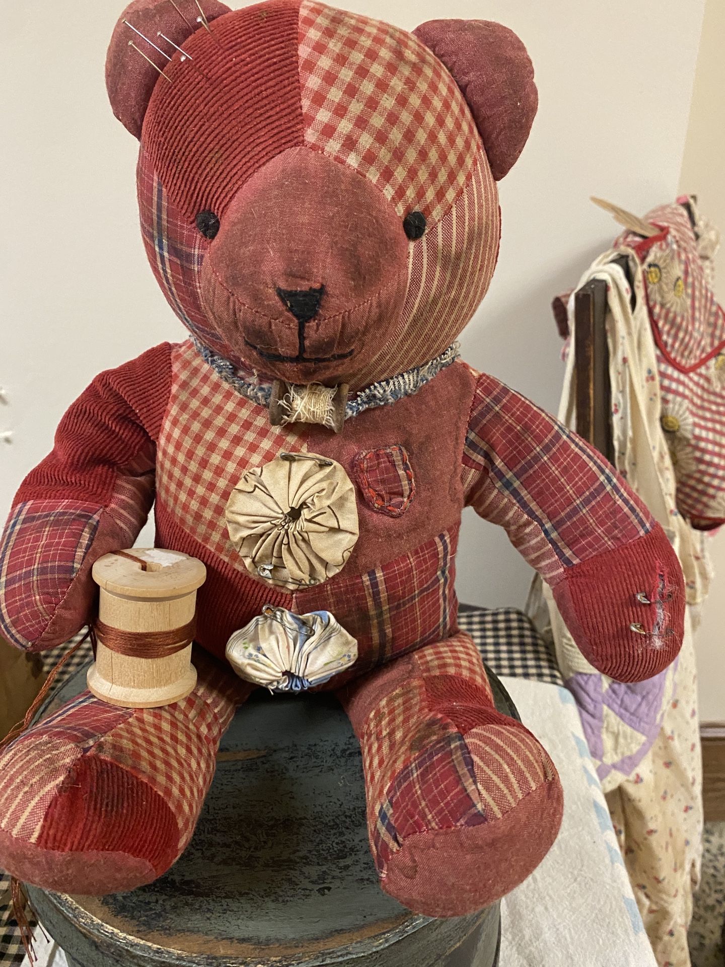 Grungy “sewing” Teddy Bear