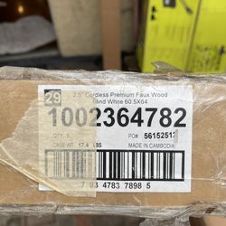 2.5" cordless Premium Faux Wood Blind White 60.5X64 (C6)