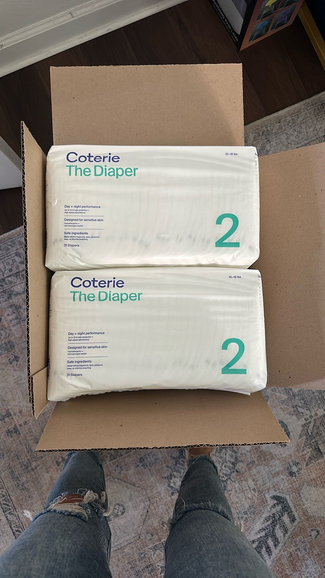 10 Packs of Size 2 Coterie Diapers, BEST DIAPERS!!!