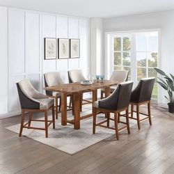 💎7 PIECE COUNTER HEIGHT DINING TABLE SET COMEDOR SILLAS💎