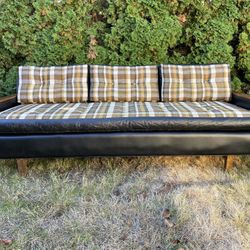 Vintage One-Of-A-Kind Leather Mid-Century Couch Sofa