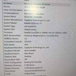 PC Parts Including i5 10th Gen