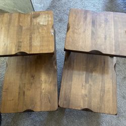 Two Wooden Nightstands 