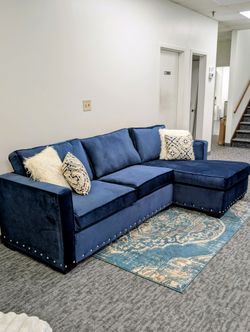 Navy Blue Sofa Sectional - Atlanta Same Day Delivery 