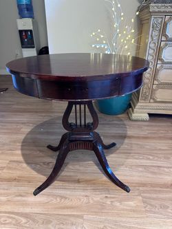 Mersman Mahogany Oval Lyre Base Duncan Phyfe Occasion Table
