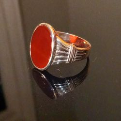 $320! Awesome Antique 10k Gold Carnelian Signet Ring, Size 10