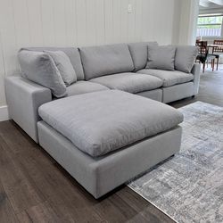 New Gray Sectional Cloud Couch Sofa Nixon