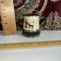 Vintage English Ceramic Creamer Silver(?) Overlay