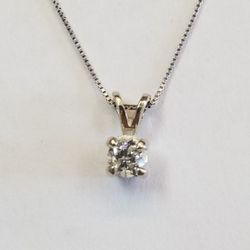 Diamond Pendant On 14kt. White Gold Chain