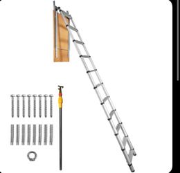 VEVOR Attic Ladder Telescoping 350-pound Capacity 39.37 in x 23.6 in Multi-Purpose Aluminium Extension Light...