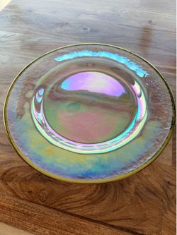 Iridescent Charger plates w/ gold rim