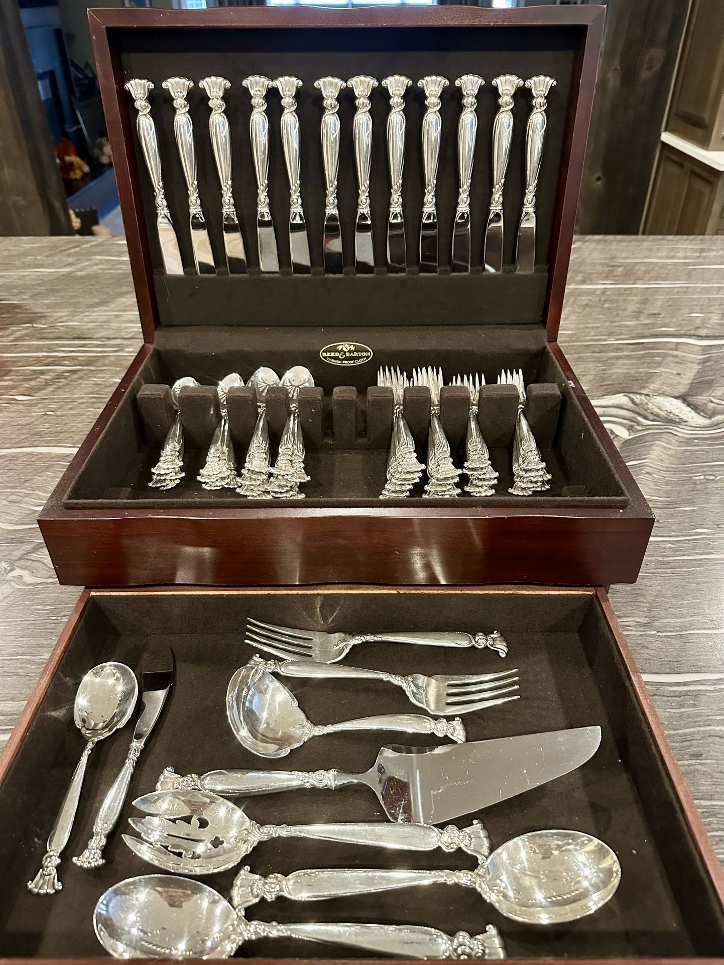 69 Pc Wallace "Romance By The Sea" Silver Flatware Set