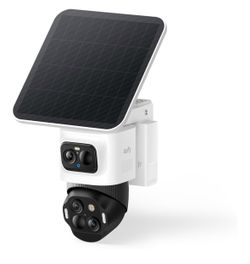 eufy Security eufyCam S4, 4K Solar Camera, 3-Lens PTZ, 360° Coverage Zoom automático 8X, reconocimiento y seguimiento de IA, visión nocturna a color, 