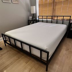 CB2 Queen Bed + Tuft & Needle Memory Foam Mattress 