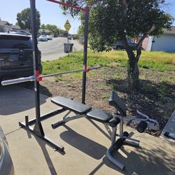 Squat rack with bench 