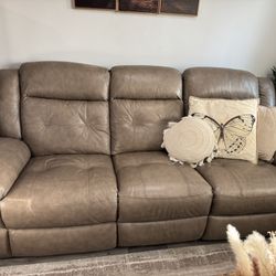 Leather Three Seater Sofa