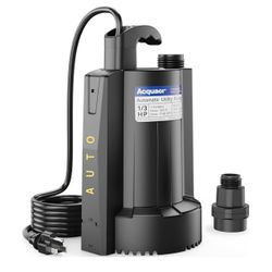 Acquaer 1/3 HP Automatic Submersible Water Pump, 115V Sump Pump