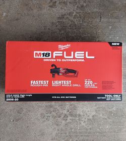 New Milwaukee FUEL Cordless 7/16" Hole Hawg Right Angle Drill M18 - Tool Only