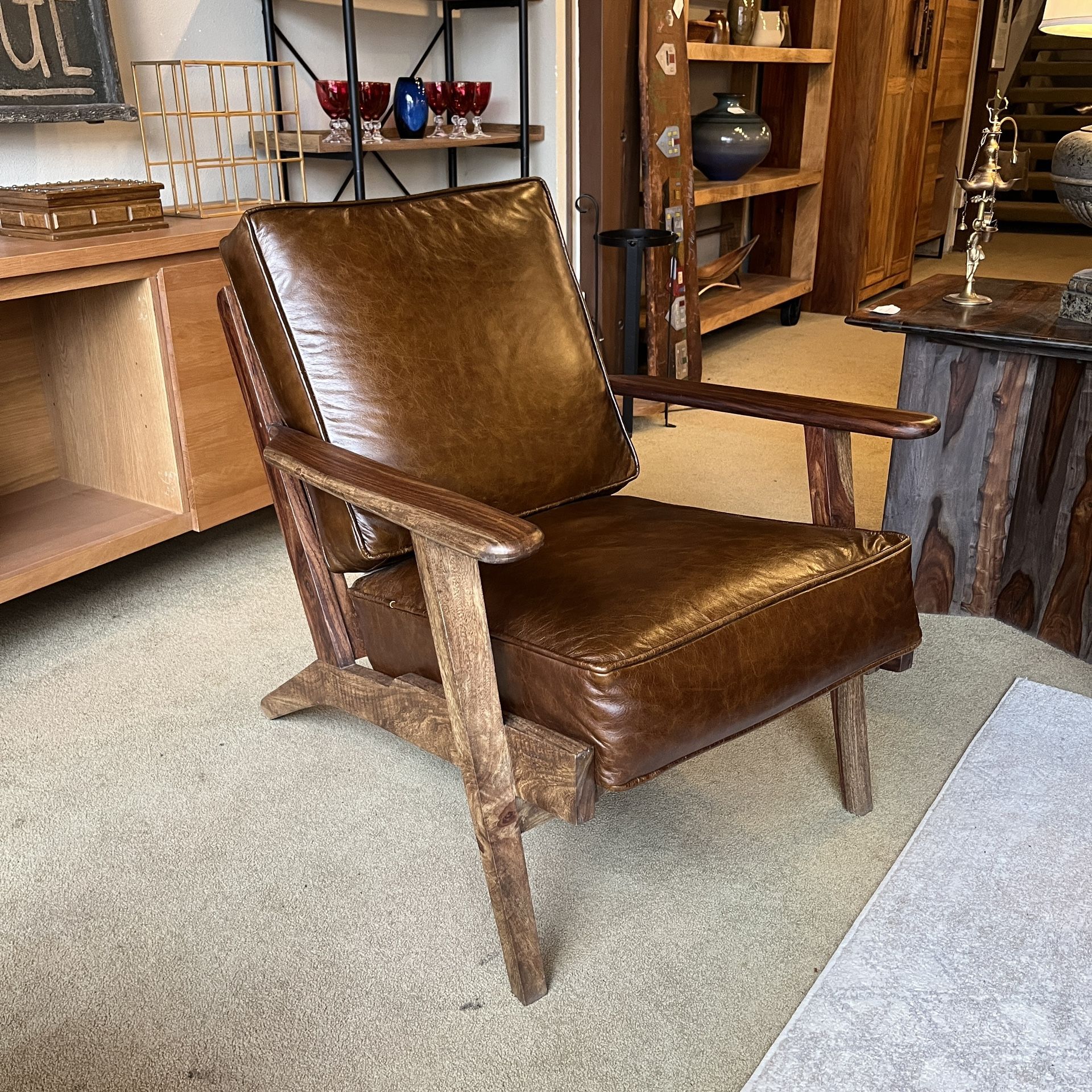 Harvest Leather Accent Chair
