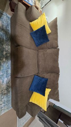 Large Light Brown Chenille Couch
