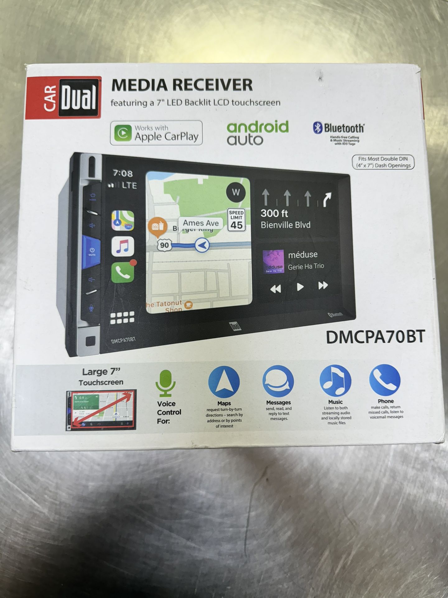 AV Media Receiver with Apple CarPlay and Android Auto – DMCPA70BT