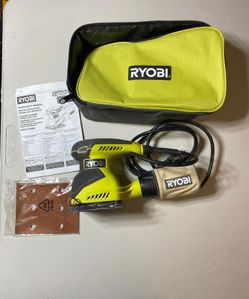 RYOBI 1/4 Sheet Palm Sander S652D + Bag, Sandpaper & Manual